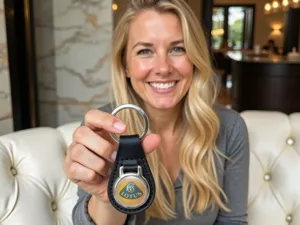 Lotus Schlüsselketten für Damen Stabiles Leder Design Stil